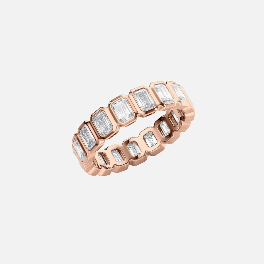  Emerald Bezel Eternity Ring 18k Rose Gold 3 5 002
