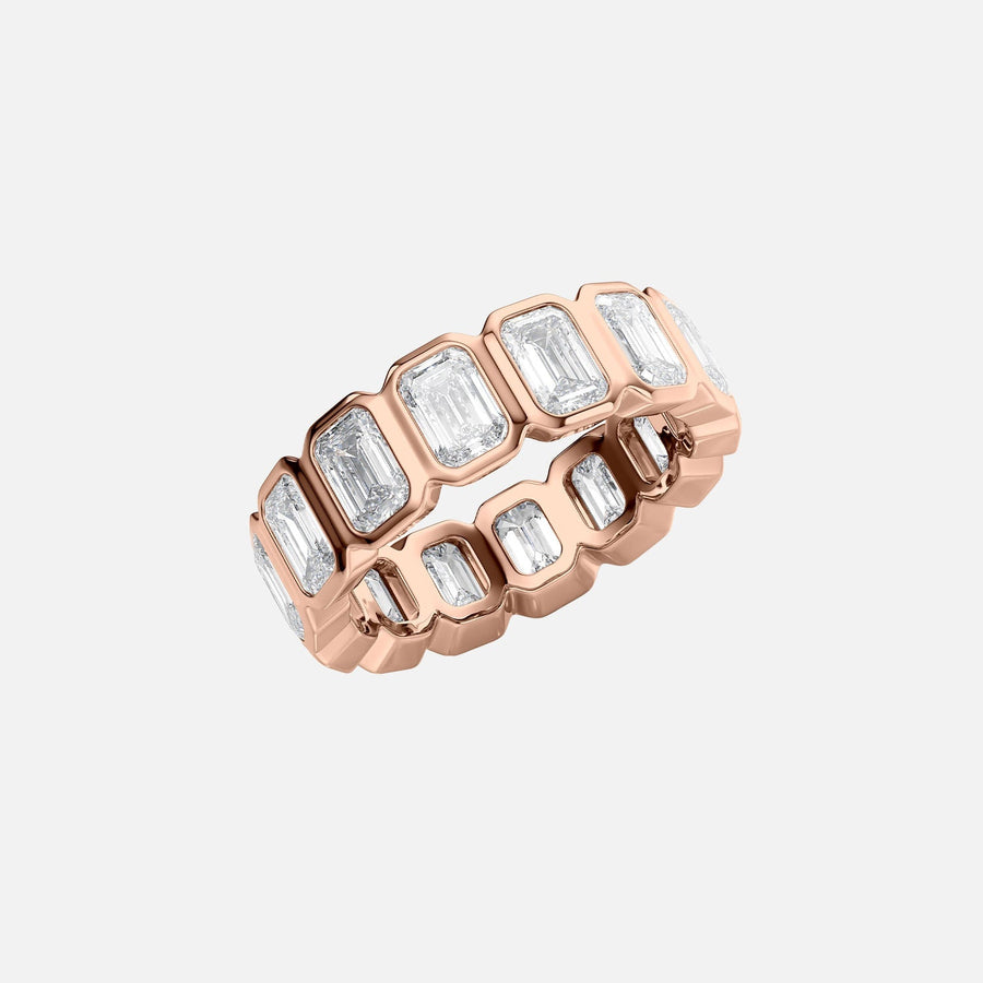  Emerald Bezel Eternity Ring 18k Rose Gold 5 5 002