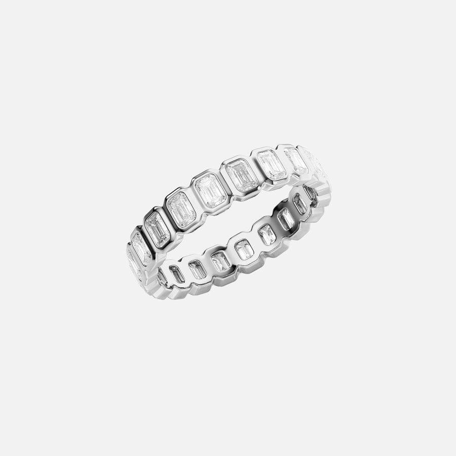  Emerald Bezel Eternity Ring 18k White Gold 2 0 002