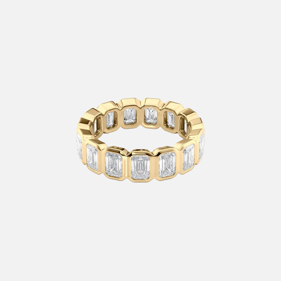  Emerald Bezel Eternity Ring 18k Yellow Gold 4 5 001