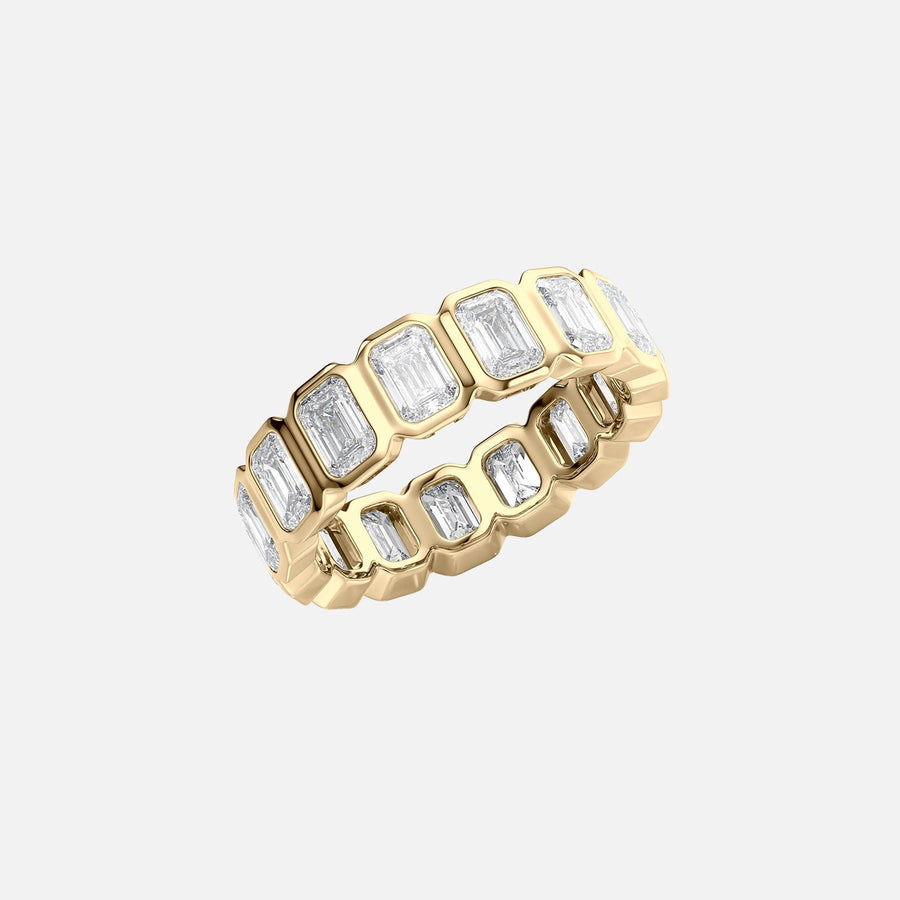  Emerald Bezel Eternity Ring 18k Yellow Gold 4 5 002