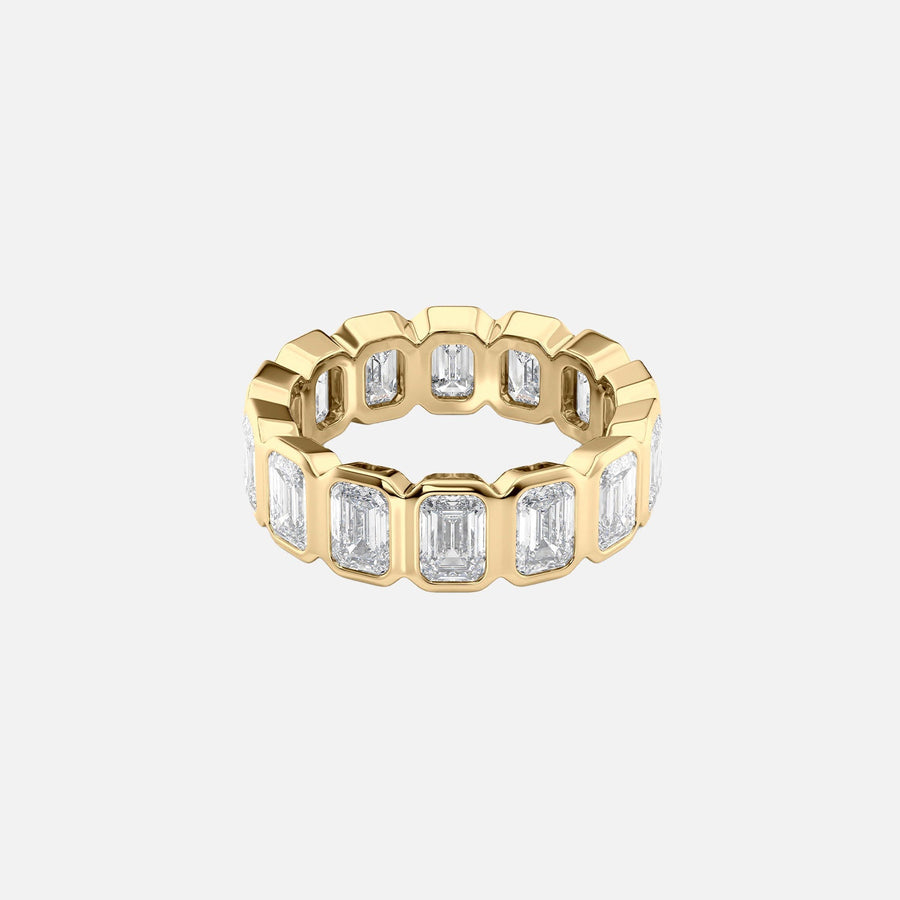  Emerald Bezel Eternity Ring 18k Yellow Gold 5 5 001