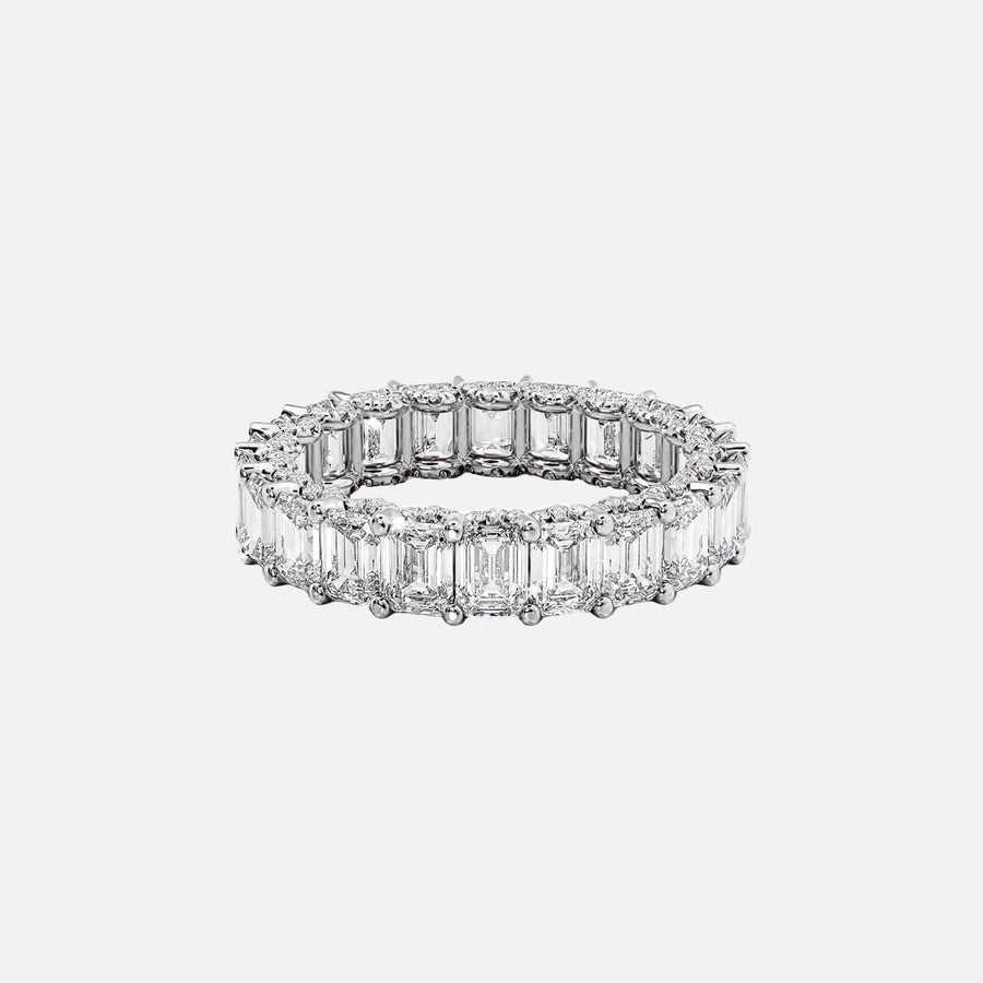  Emerald U Pave Prong Eternity Ring 14k White Gold 5 8 001