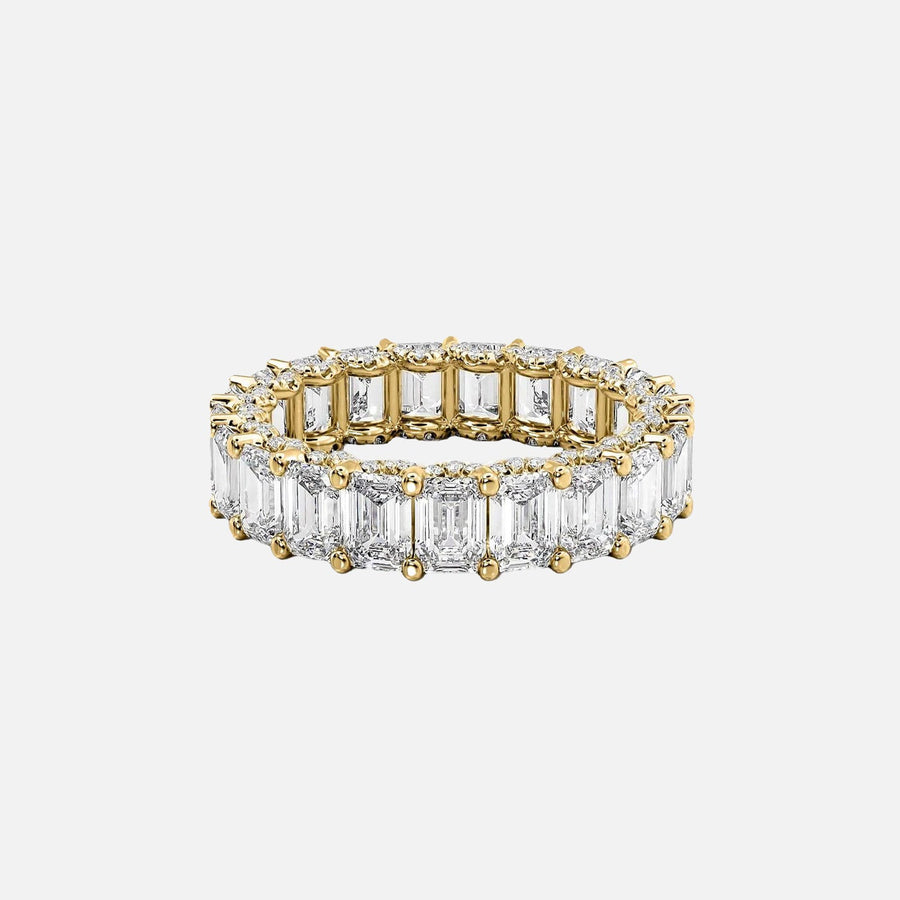 Emerald U Pave Prong Eternity Ring 14k Yellow Gold 6 3 001