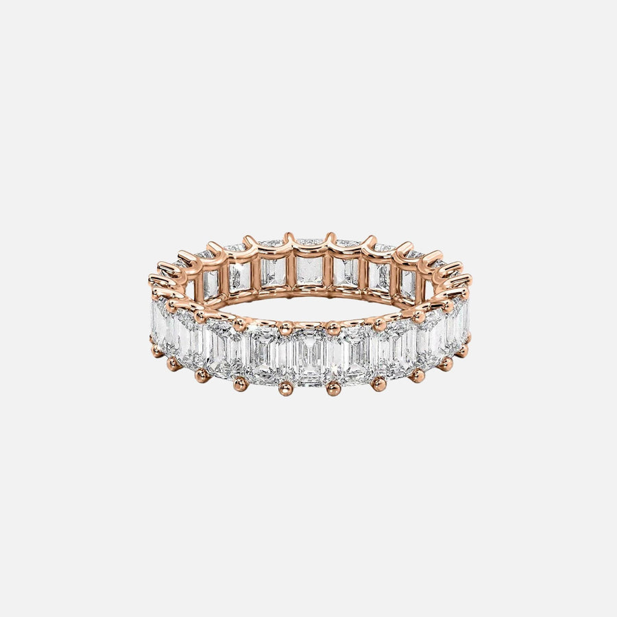  Emerald U Prong Eternity Ring 14k Rose Gold 5 5 001