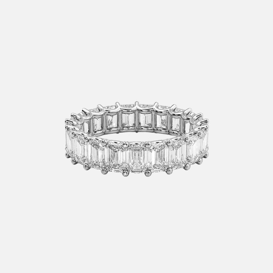  Emerald U Prong Eternity Ring 14k White Gold 6 0 001