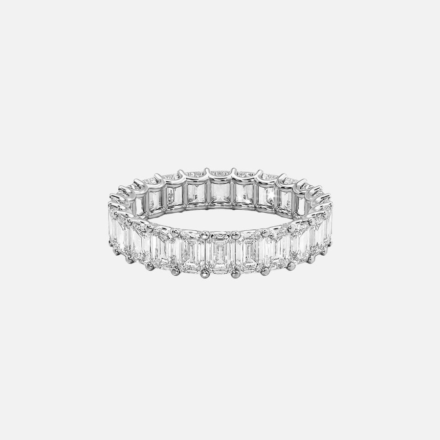  Emerald U Prong Eternity Ring 18k White Gold 5 0 001