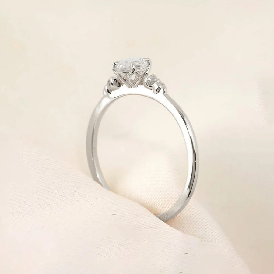 The Three Stone Emery Oval Moissanite Ring - KNT - Engagement Rings, Wedding Bands & Fine Jewelry