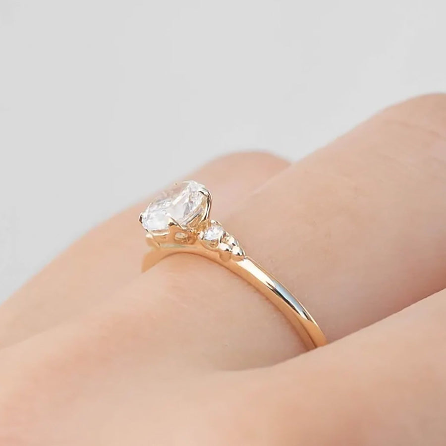The Three Stone Emery Oval Moissanite Ring - KNT - Engagement Rings, Wedding Bands & Fine Jewelry