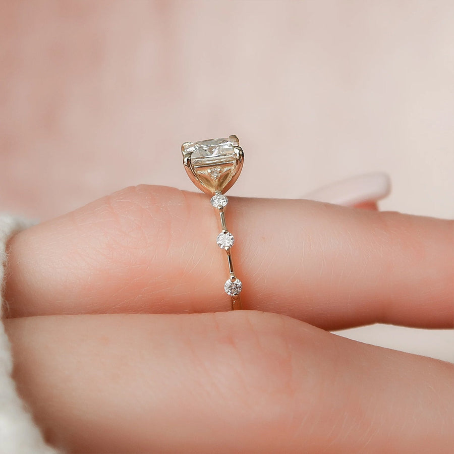 The Pave Freyja Princess Moissanite Ring - KNT - Engagement Rings, Wedding Bands & Fine Jewelry