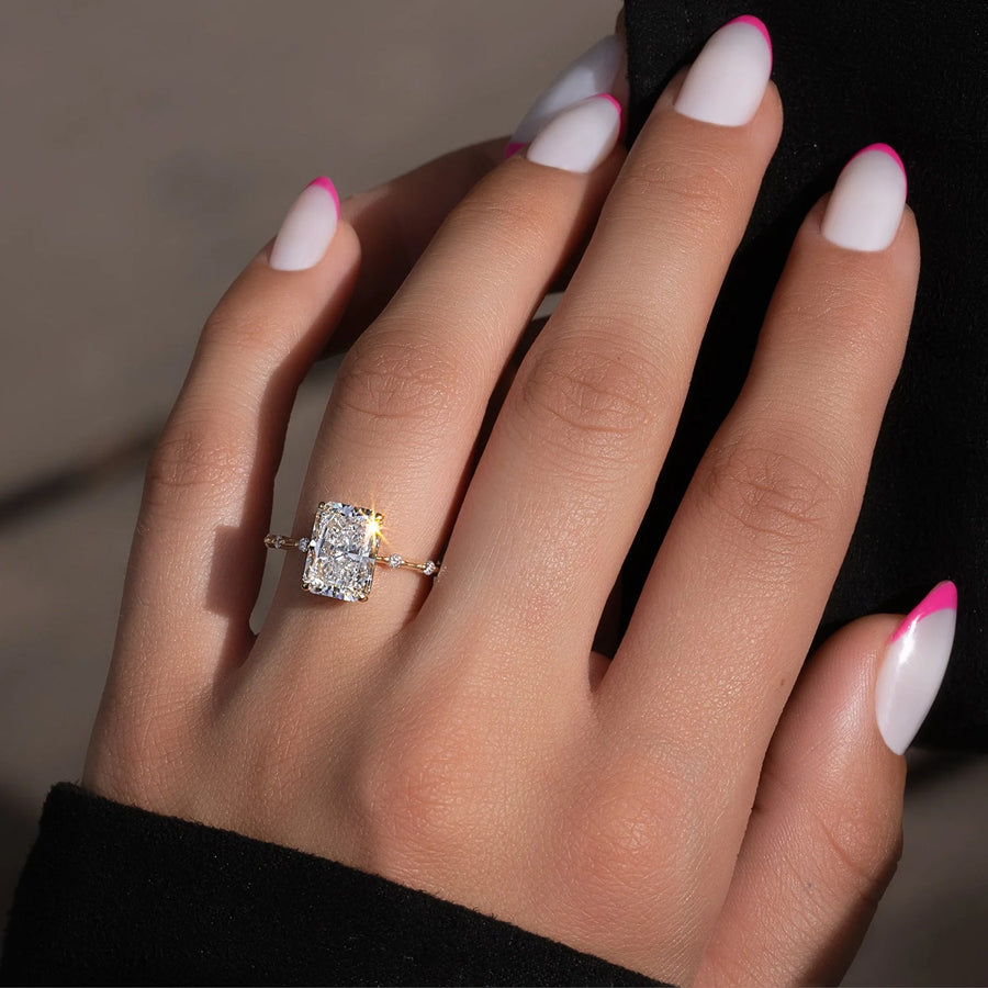 The Pave Freyja Radiant Moissanite Ring - KNT - Engagement Rings, Wedding Bands & Fine Jewelry