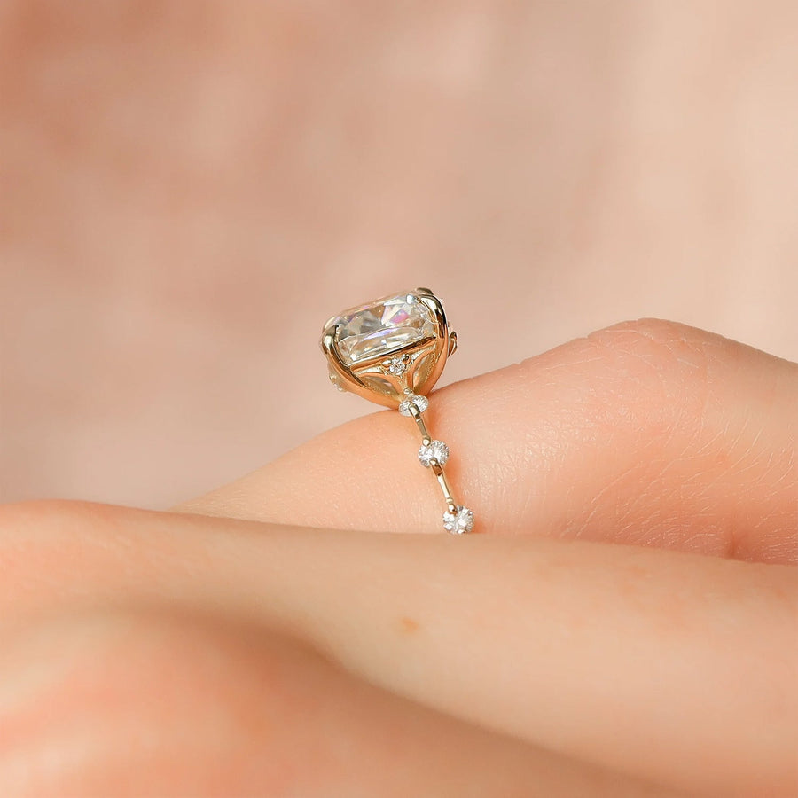 The Pave Freyja Cushion Moissanite Ring - KNT - Engagement Rings, Wedding Bands & Fine Jewelry