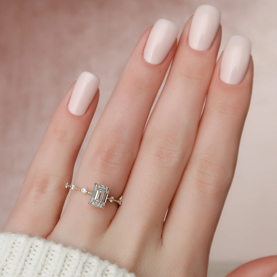 The Pave Freyja Emerald Moissanite Ring - KNT - Engagement Rings, Wedding Bands & Fine Jewelry