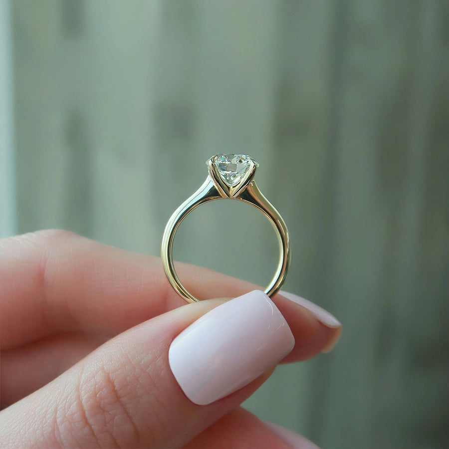 The Solitaire Glamour Round Moissanite Ring - KNT - Engagement Rings, Wedding Bands & Fine Jewelry