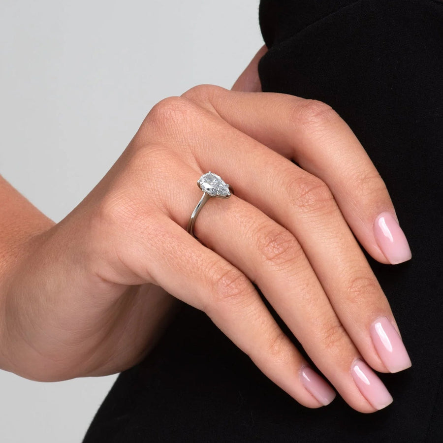 The Solitaire Glamour Pear Moissanite Ring - KNT - Engagement Rings, Wedding Bands & Fine Jewelry