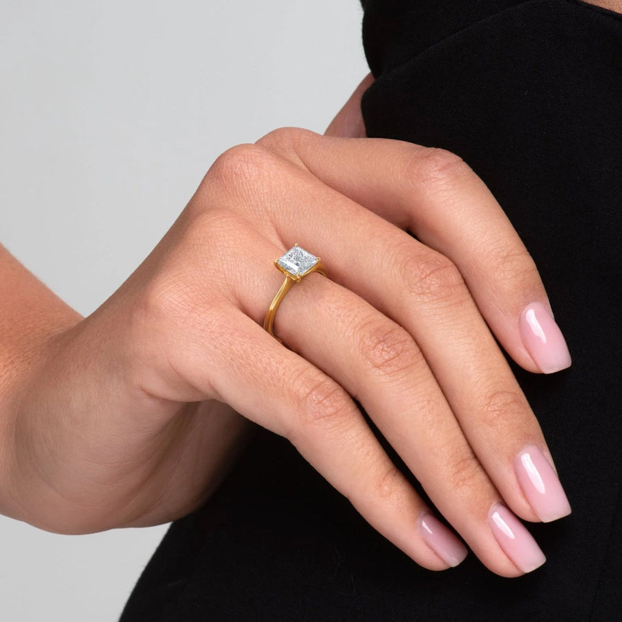 The Solitaire Glamour Princess Moissanite Ring - KNT - Engagement Rings, Wedding Bands & Fine Jewelry