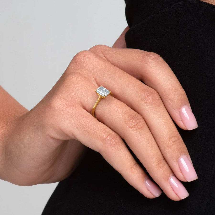 The Solitaire Glamour Radiant Moissanite Ring - KNT - Engagement Rings, Wedding Bands & Fine Jewelry