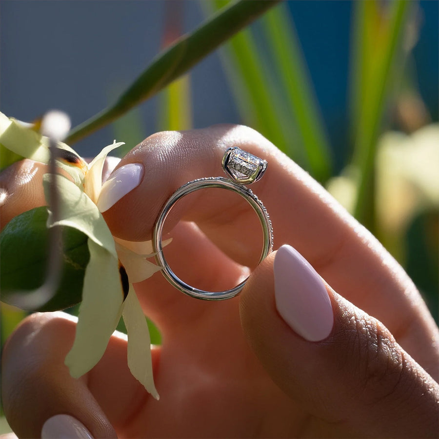 The Pave Gratia Princess Moissanite Ring - KNT - Engagement Rings, Wedding Bands & Fine Jewelry