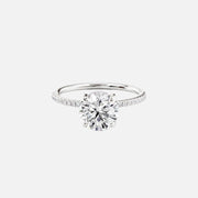 The Pave Gratia Round Moissanite Ring - KNT - Engagement Rings, Wedding Bands & Fine Jewelry