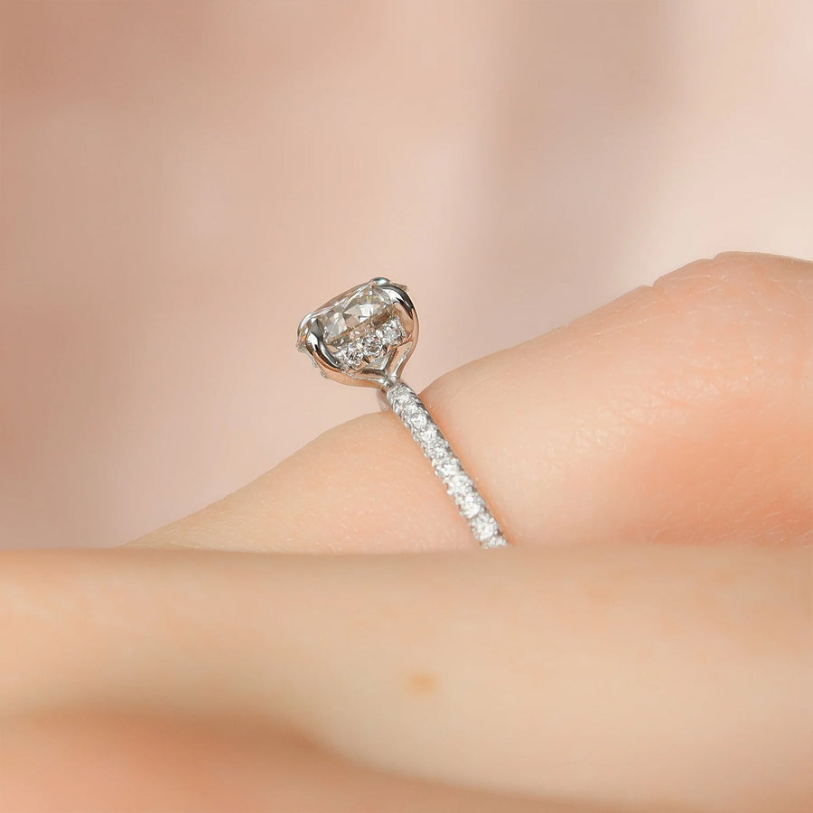 The Pave Gratia Round Moissanite Ring - KNT - Engagement Rings, Wedding Bands & Fine Jewelry