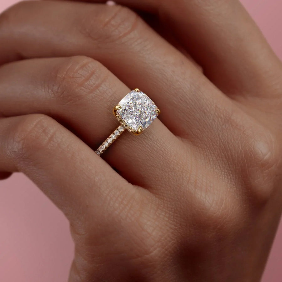The Pave Gratia Cushion Moissanite Ring - KNT - Engagement Rings, Wedding Bands & Fine Jewelry