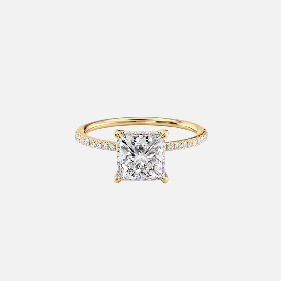 The Pave Gratia Princess Moissanite Ring - KNT - Engagement Rings, Wedding Bands & Fine Jewelry