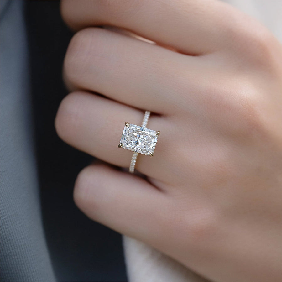 The Pave Gratia Radiant Moissanite Ring - KNT - Engagement Rings, Wedding Bands & Fine Jewelry