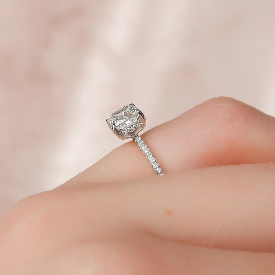 The Pave Gratia Cushion Moissanite Ring - KNT - Engagement Rings, Wedding Bands & Fine Jewelry