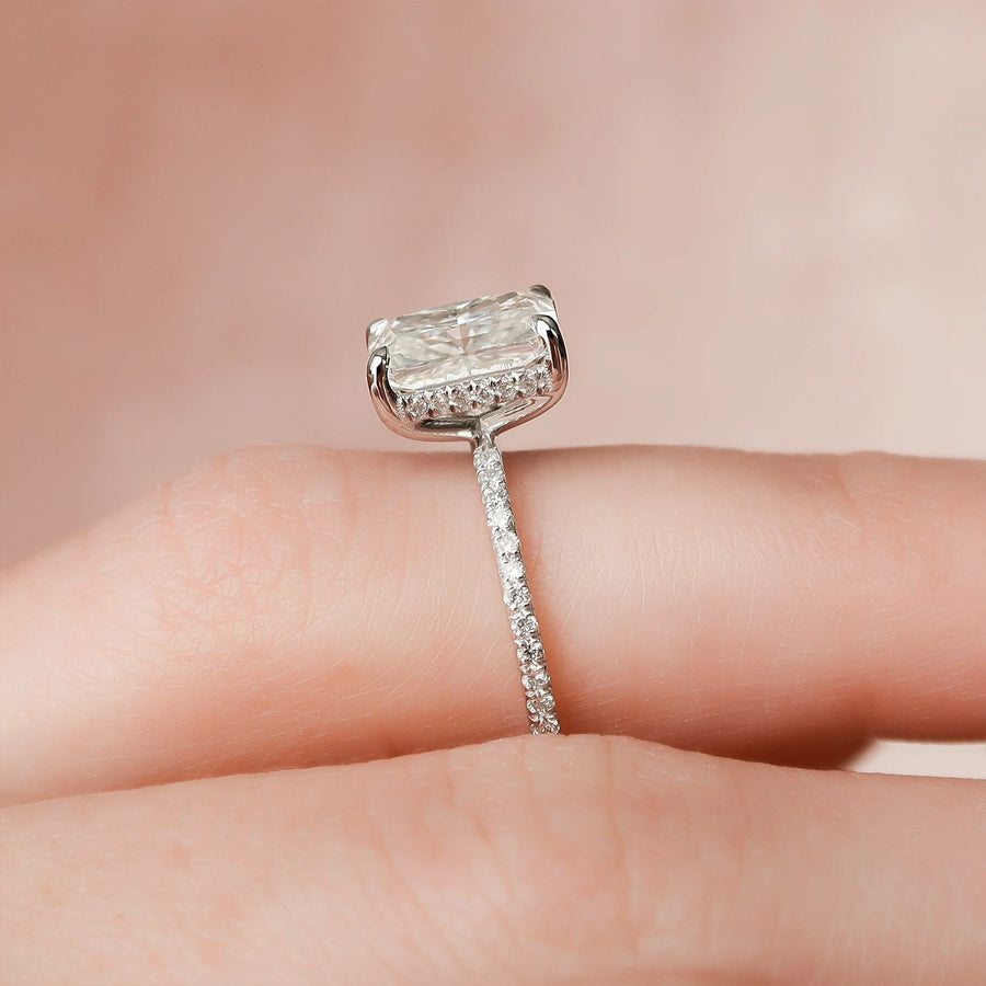 The Pave Gratia Radiant Moissanite Ring - KNT - Engagement Rings, Wedding Bands & Fine Jewelry