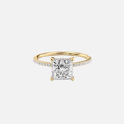The Pave Gratia Princess Moissanite Ring - KNT - Engagement Rings, Wedding Bands & Fine Jewelry
