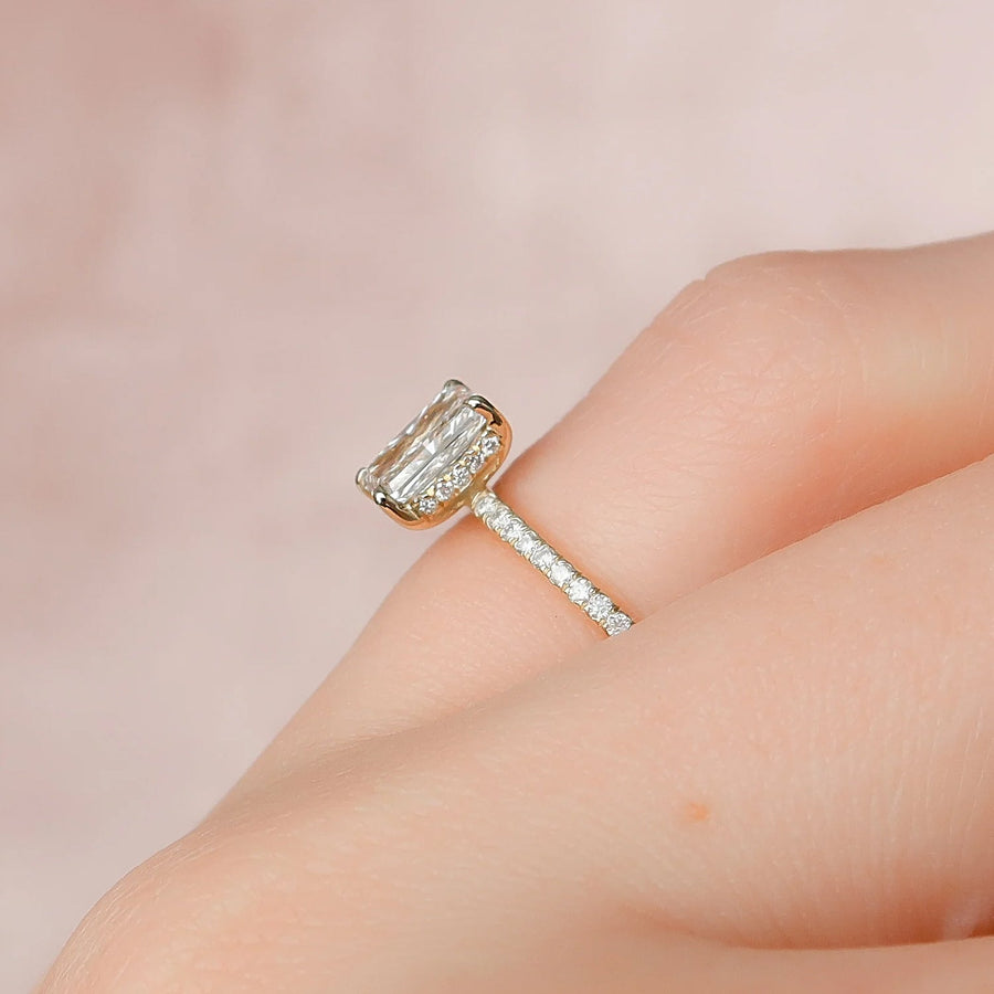 The Pave Gratia Radiant Moissanite Ring - KNT - Engagement Rings, Wedding Bands & Fine Jewelry