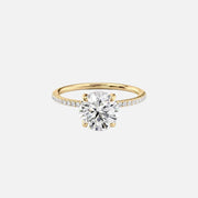 The Pave Gratia Round Moissanite Ring - KNT - Engagement Rings, Wedding Bands & Fine Jewelry