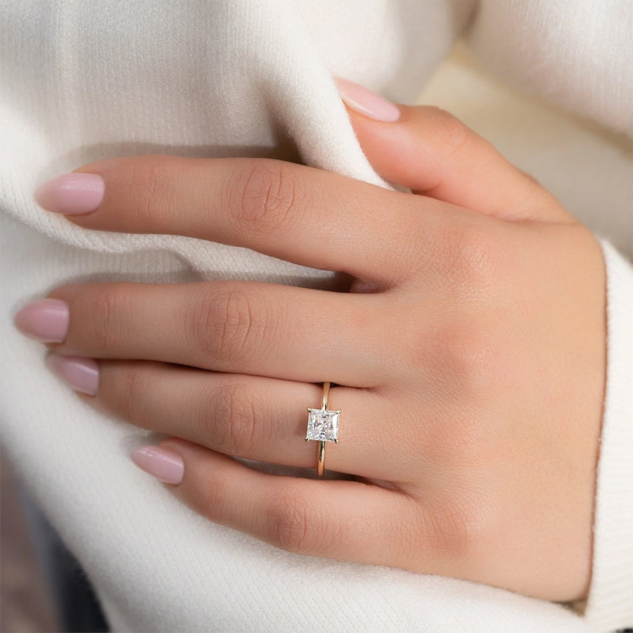 The Solitaire Harmony Princess Moissanite Ring - KNT - Engagement Rings, Wedding Bands & Fine Jewelry