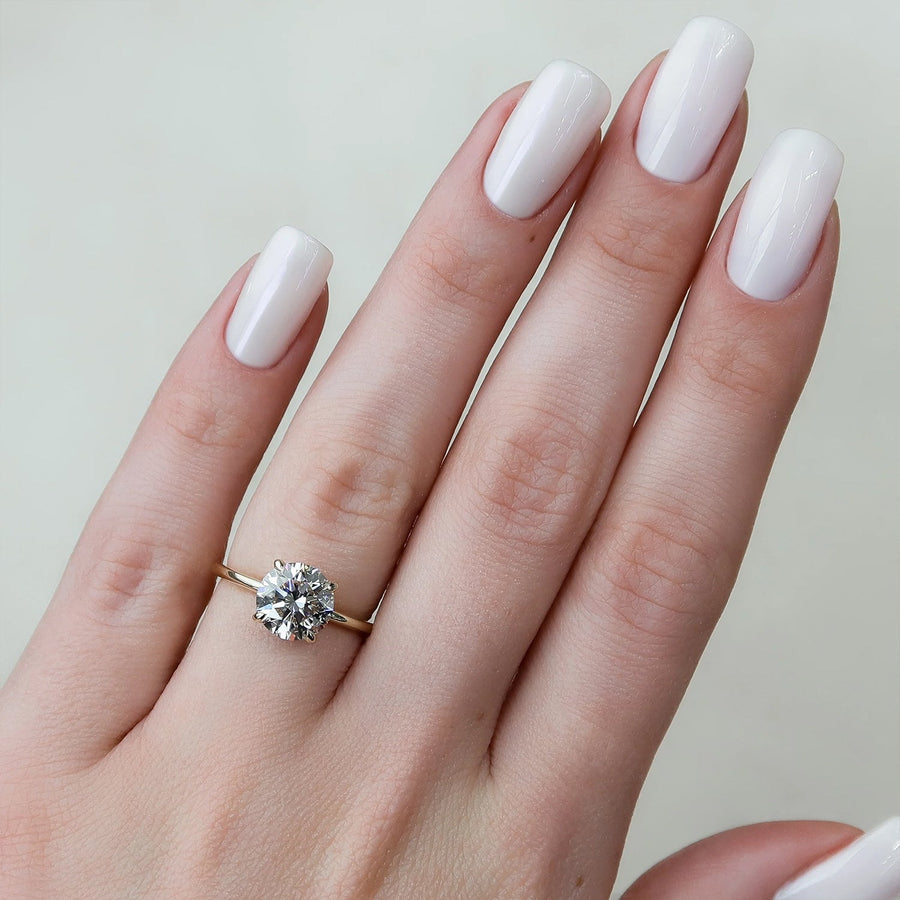 The Solitaire Harmony Round Moissanite Ring - KNT - Engagement Rings, Wedding Bands & Fine Jewelry