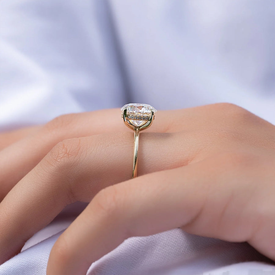 The Solitaire Harmony Round Moissanite Ring - KNT - Engagement Rings, Wedding Bands & Fine Jewelry
