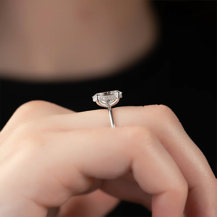 The Solitaire Harmony Oval Moissanite Ring - KNT - Engagement Rings, Wedding Bands & Fine Jewelry