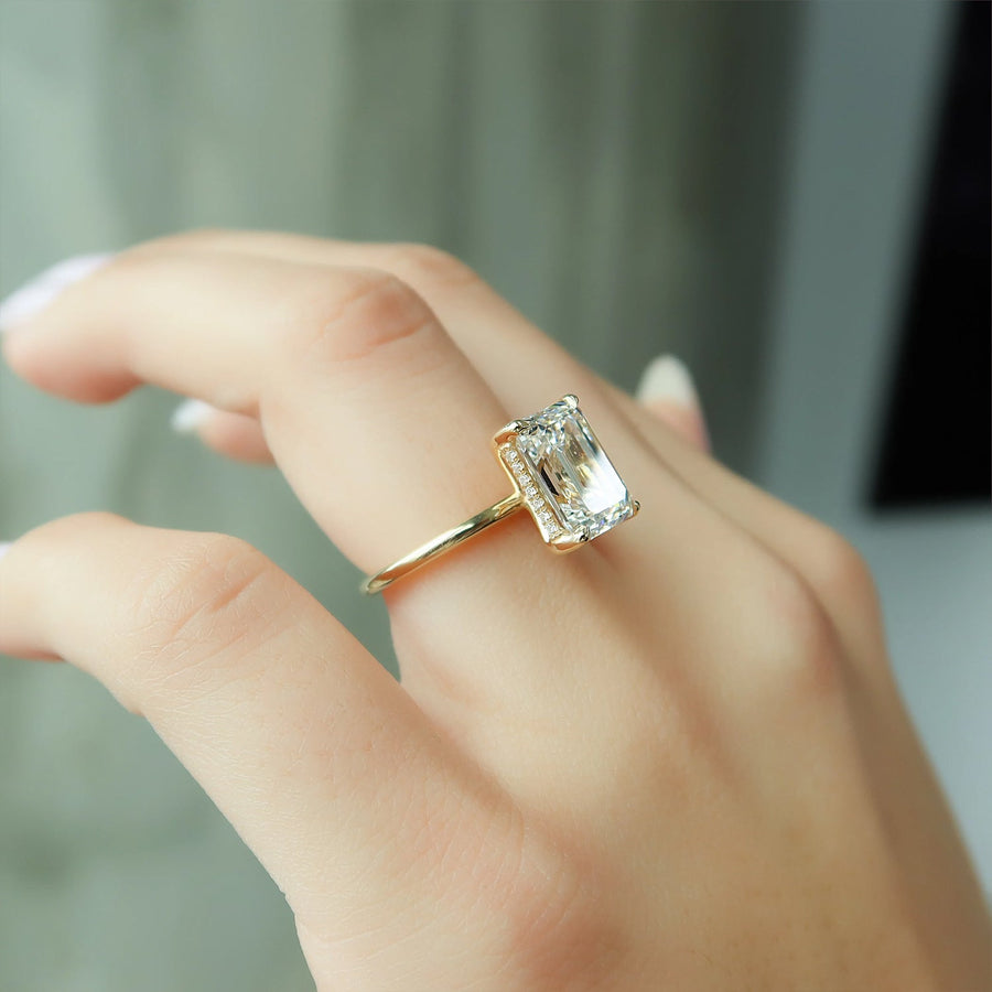The Solitaire Harmony Emerald Moissanite Ring - KNT - Engagement Rings, Wedding Bands & Fine Jewelry