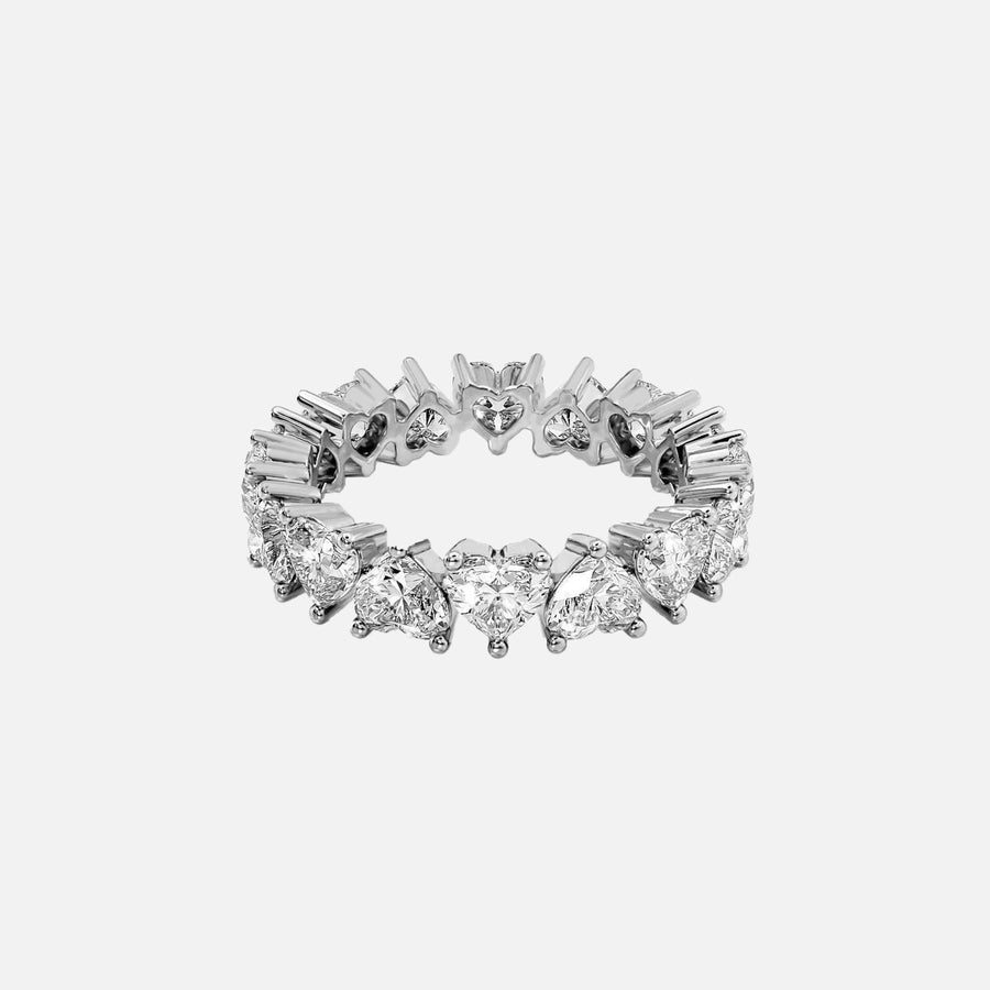  Heart Eternity Ring 14k White Gold 4 5 001