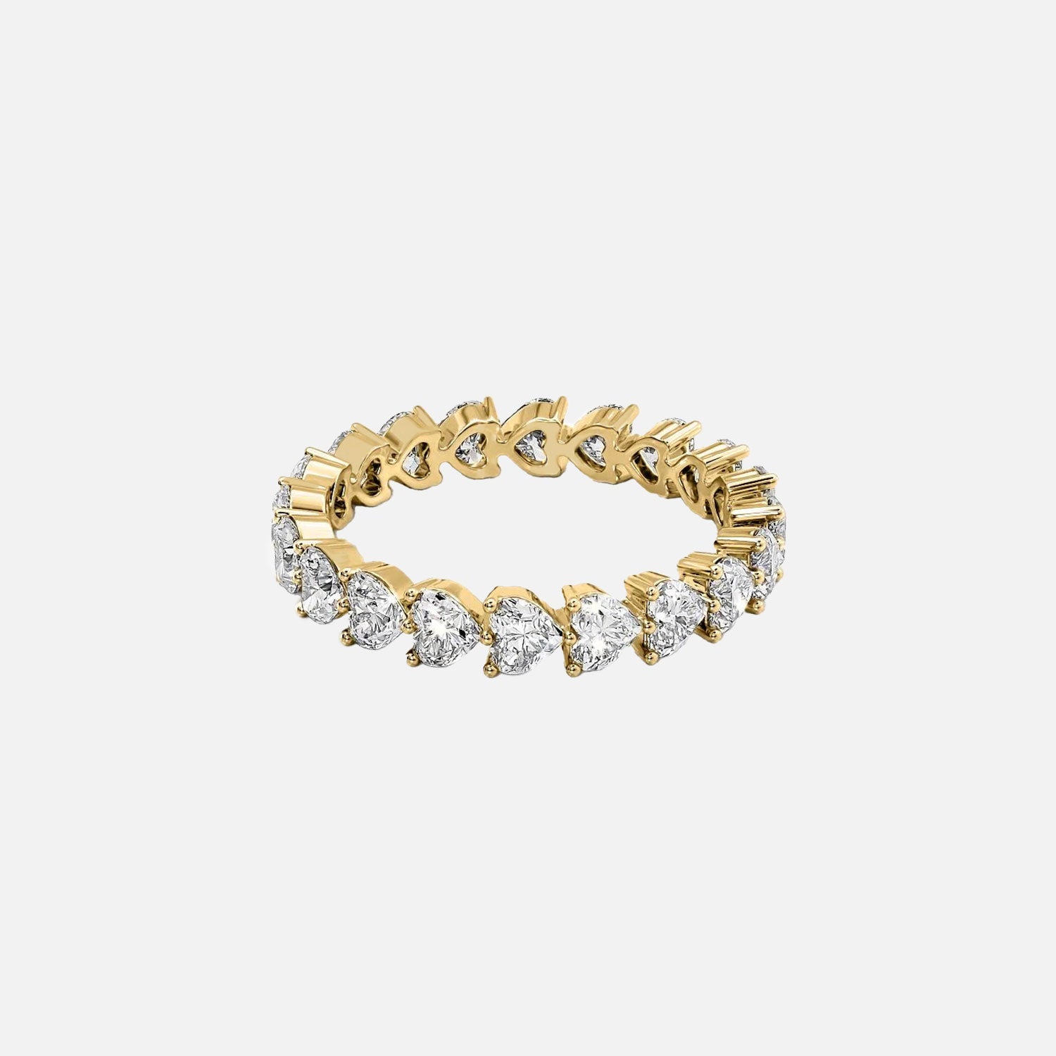 Heart Shared Prong Eternity Ring 14k Yellow Gold 2 5 001