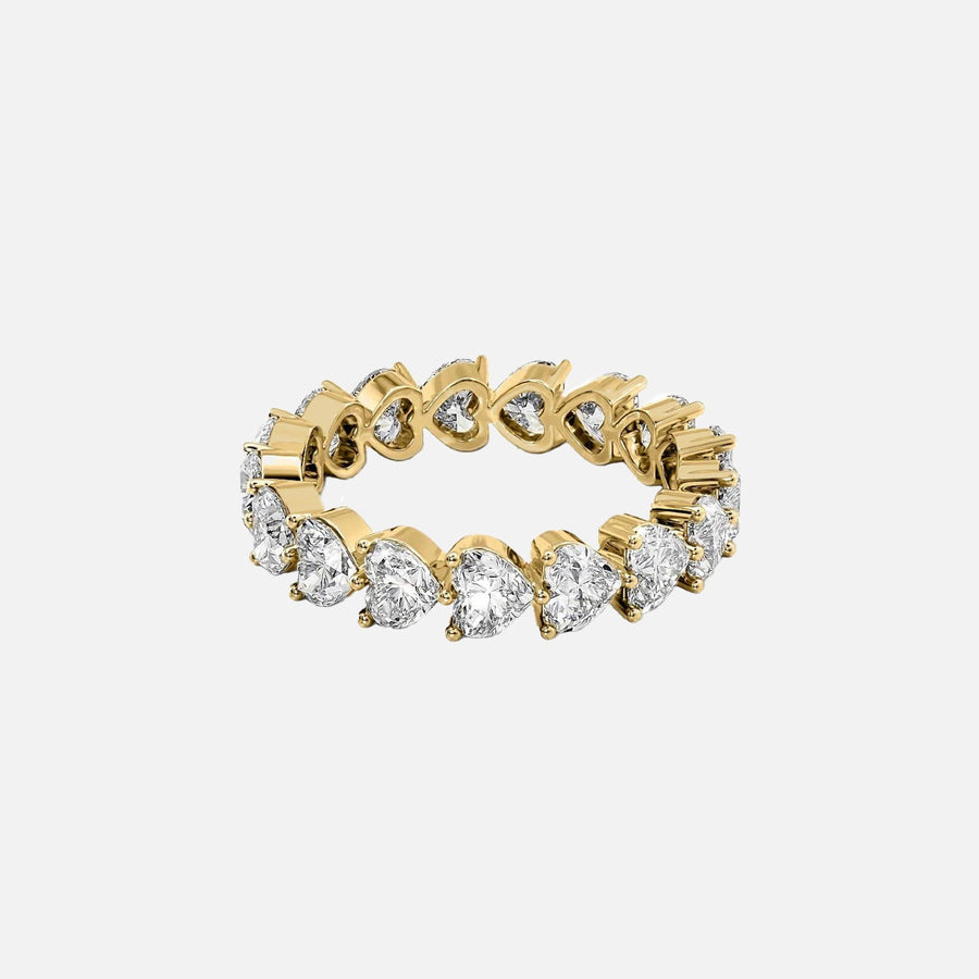  Heart Shared Prong Eternity Ring 14k Yellow Gold 3 5 001