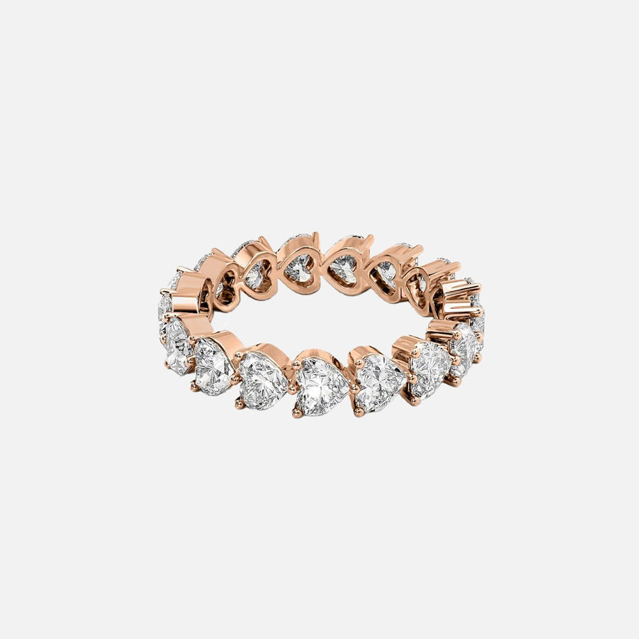  Heart Shared Prong Eternity Ring 18k Rose Gold 3 5 001