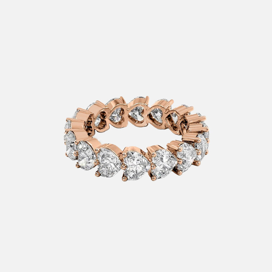  Heart Shared Prong Eternity Ring 18k Rose Gold 5 5 001