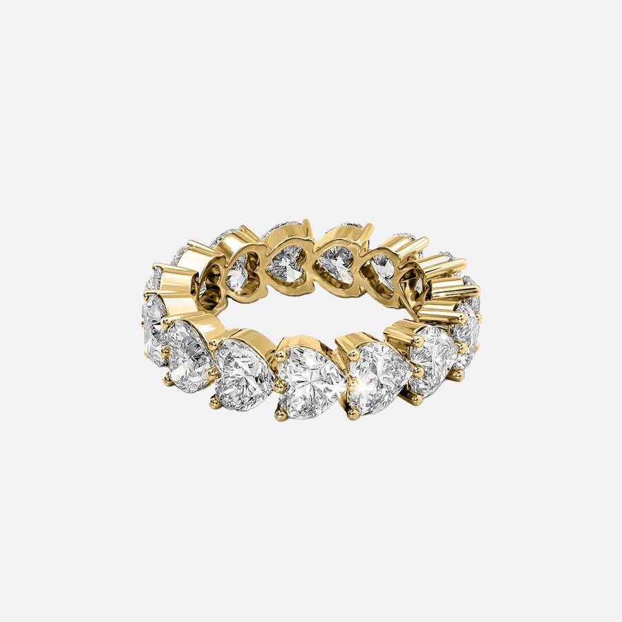  Heart Shared Prong Eternity Ring 18k Yellow Gold 7 0 001