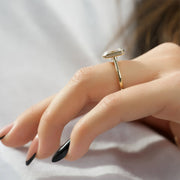 The Bezel Helena Emerald Solitaire Moissanite Ring - KNT - Engagement Rings, Wedding Bands & Fine Jewelry