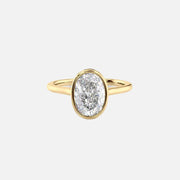 The Bezel Helena Oval Solitaire Moissanite Ring - KNT - Engagement Rings, Wedding Bands & Fine Jewelry