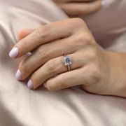 The Bezel Helena Cushion Solitaire Moissanite Ring - KNT - Engagement Rings, Wedding Bands & Fine Jewelry
