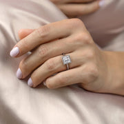 The Bezel Helena Princess Solitaire Moissanite Ring - KNT - Engagement Rings, Wedding Bands & Fine Jewelry