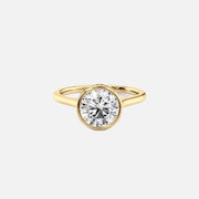 The Bezel Helena Round Solitaire Moissanite Ring - KNT - Engagement Rings, Wedding Bands & Fine Jewelry