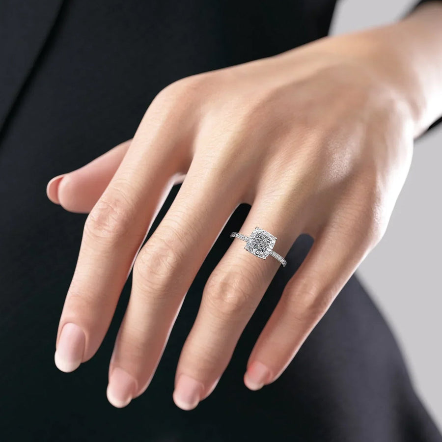 The Pave Infinity Cushion Moissanite Ring - KNT - Engagement Rings, Wedding Bands & Fine Jewelry