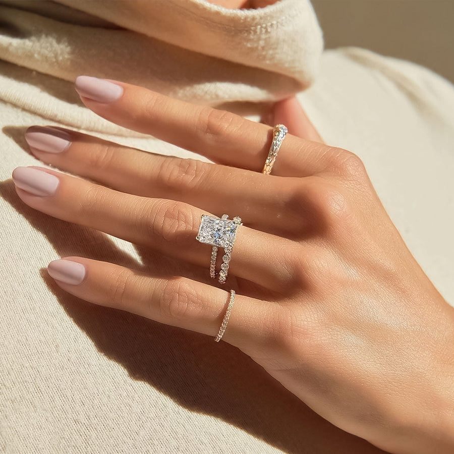 The Pave Infinity Radiant Moissanite Ring - KNT - Engagement Rings, Wedding Bands & Fine Jewelry